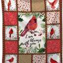 Northern Cardinal Christmas Blanket with You Red Throw Blanket for Couch Soft Fleece Blanket Christmas Decorations Pets (40"X30")