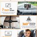 Kidsneed Baby Car Camera 7-Inch Baby Monitor for Car with USB Plug and Play Easy Setup 360 Degree Rotating Backseat Camera Two Kids HD 1080P Rear Facing Seat Cameras
