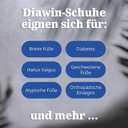 diawin Wide Shoes for Men & Women  Extra Depth Walking Shoes with Wide Toe Box for Swollen Feet, Hallux, Arthritis, and Diabetic Needs  Durable Genuine Leather for Comfort (Black)