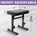Liquid Stands Piano Bench Adjustable Stool – Music Keyboard Bench Seat for Piano Keyboard Stand with Black Padded Cushion for Musicians Piano Stool Chair (PU Leather)