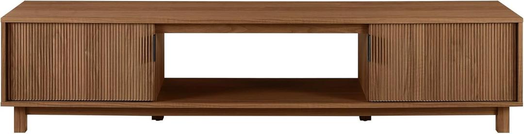 Walker Edison Arundo Fluted TV Stand for TVs up to 80 Inches, 70" TV Stand, Mocha