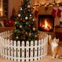 Christmas Tree Fence 36 Pieces Thick Christmas Tree Blocker for Pets Dogs Cats White Plastic Tree Protectors Barrier for Wedding Party Decor Garden Home 155 x 11 Inches