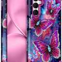 LONTECT for Galaxy A16 Case Glow in The Dark Three Layer Heavy Duty Shockproof Hard PC+Soft Silicone Rugged Full Body Protective Case for Women Girls,Purple Red