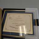 8x10 Diploma Frame for 6x8 Document/Certificate/Picture with Black and Gold Mat, Solid Wood Degree Frame, Real GlassWall Display and Tabletop