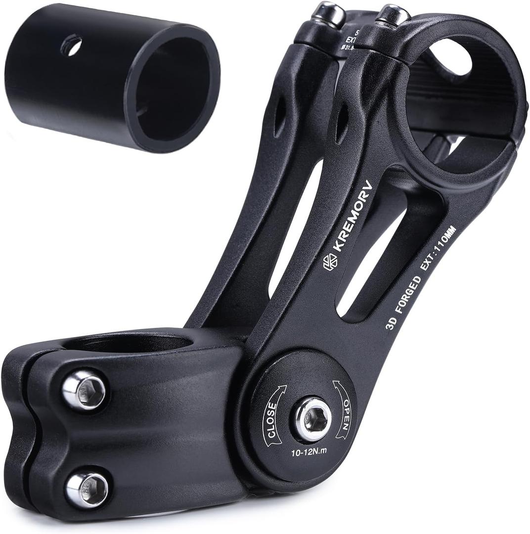 Bike Stem Universal 25.4mm and 31.8mm Adjustable Bicycle Stem Riser MTB Stem for Mountain Bike Road Bike BMX Length 110mm 130mm