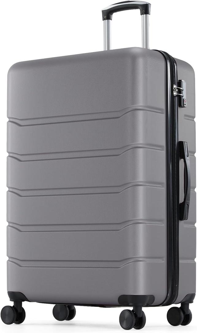 NEWBULIG 28 Inch Checked Luggage, Expandable Suitcase with Spinner Wheels
