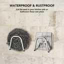 3 x ESINAM 2Pcs Sponge Holder for Kitchen Sink, Strong Adhesive Clear Acrylic Kitchen Sink Sponge Caddy for Kitchen Organization in Sink Multifunctional Inside Sink Sponge Holder