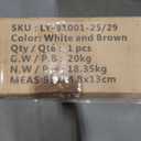  Bathroom Cabinet Over Toilet, Bathroom Storage Cabinet with Glass Doors and Adjustable Shelves, Over The Toilet Storage Cabinet, White And Brown, 