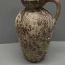 Brown Ceramic Rustic Farmhouse Vase Jug Pitcher with Handle, Distressed Antique Terracotta Pottery Flower Vase 14.2 Inch Handmade Large Floor Vintage Decorative for Home Living Room Decor