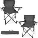 WEIDIORME 2 Pack Camping Chairs for Adults & Teens, 250LBS Capacity Foldable Portable Lightweight Chairs with Carry Bag, Compact Design for Camping, Beach, Picnics, and Outdoor Events