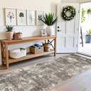 3x12 ft Long Hallway Runner Rug Non-Slip Washable Carpet Runners for Kitchen Entryway Bathroom Modern Abstract Neutral Low-Pile Thin (Brown Beige)