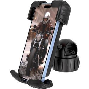 Bike Phone Holder, Motorcycle Phone Mount, 1s Lock | Silicone Protective | Anti-Shock | for iPhone | Samsung | Pixel | 5.1-6.8" Cellphone