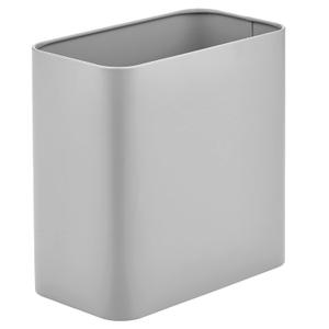 mDesign Small Metal 2.4 Gallon/9 Liter Trash Can Wastebasket Garbage Bin for Bathroom, Slim Rubbish Waste Bin Trashcans - Mirri Collection - Gray (23578MDBST) (Pack of 1)