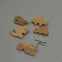 Zaruatu 5 Pcs Wooden Animal Cabinet Knobs with Screws Decorative Wardrobe Knobs Natural Wood Cute Animal Furniture Suitable for Nursery Drawer Handles Decor Cabinets Furniture (Dinosaur)