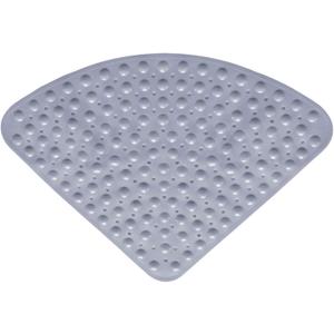 Mrcrypos Corner Shower Mats 31 x 31 Inches Bath Mat with Suction Cups and Drain Holes, Quick Dry Anti Slip Bathmat Machine Washable Shower Stall Mats for Bathroom, Gray