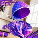 3D Printed Dragon Egg with Dragon Toys, Articulated Dragon Toys for Kids, Animals Figure Fidget Dinosaur Eggs, Kids Easter Eggs Basket Stuffers, Gifts for Boys and Girls 3 4 5 6 7 8 (Purple)