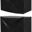 QWORK Pallet Cover, 2 Pack Heavy Duty Outdoor PE Waterproof Pallet Cover, 12 Mil Thick, 4 Ft. x 5 Ft. x 4 Ft, Perforated Roll, Protects Pallets, AC Units, Generators, Patio Furniture, Black