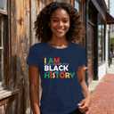 Black History Shirts for Women I am Black History Month T-Shirt African American Short Sleeve (Large, Blue)