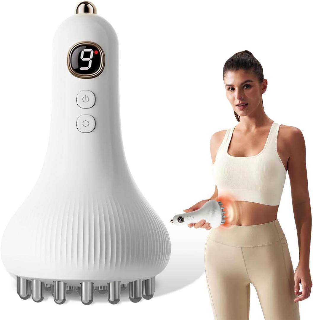 Lymphatic Drainage Massager & Anti Cellulite Fascia Massage Tool - Reduce Stretch Marks & Blaster Cellulite for whole Body - Body Sculpting Machine with Microcurrent, Red Light,Heat & Vibration
