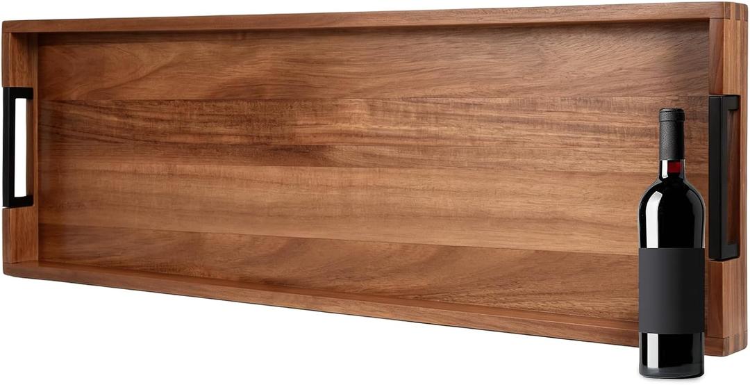 Joy&Grace Acacia Large Charcuterie Board with Handles 34 Inch Serving Tray