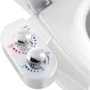 Hot Cold Bidet Attachment for Toilet - Warm Water, Self-Clean, Retractable Single Nozzle, Adjustable Water Pressure, Ultra Slim Non-Electric Toilet Seat Attachment, Rear/Feminine Wash (White)