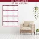 5 x 2026 Dry Erase Calendar  Large Yearly Wall calendar 2026, 33.7'' x 45.1'', 2-Side Reversible Calendar 2026, Vertical/Horizontal, Jan 2026  Dec 2026, 2026 Wall Calendar with Notes, Stickers - Red