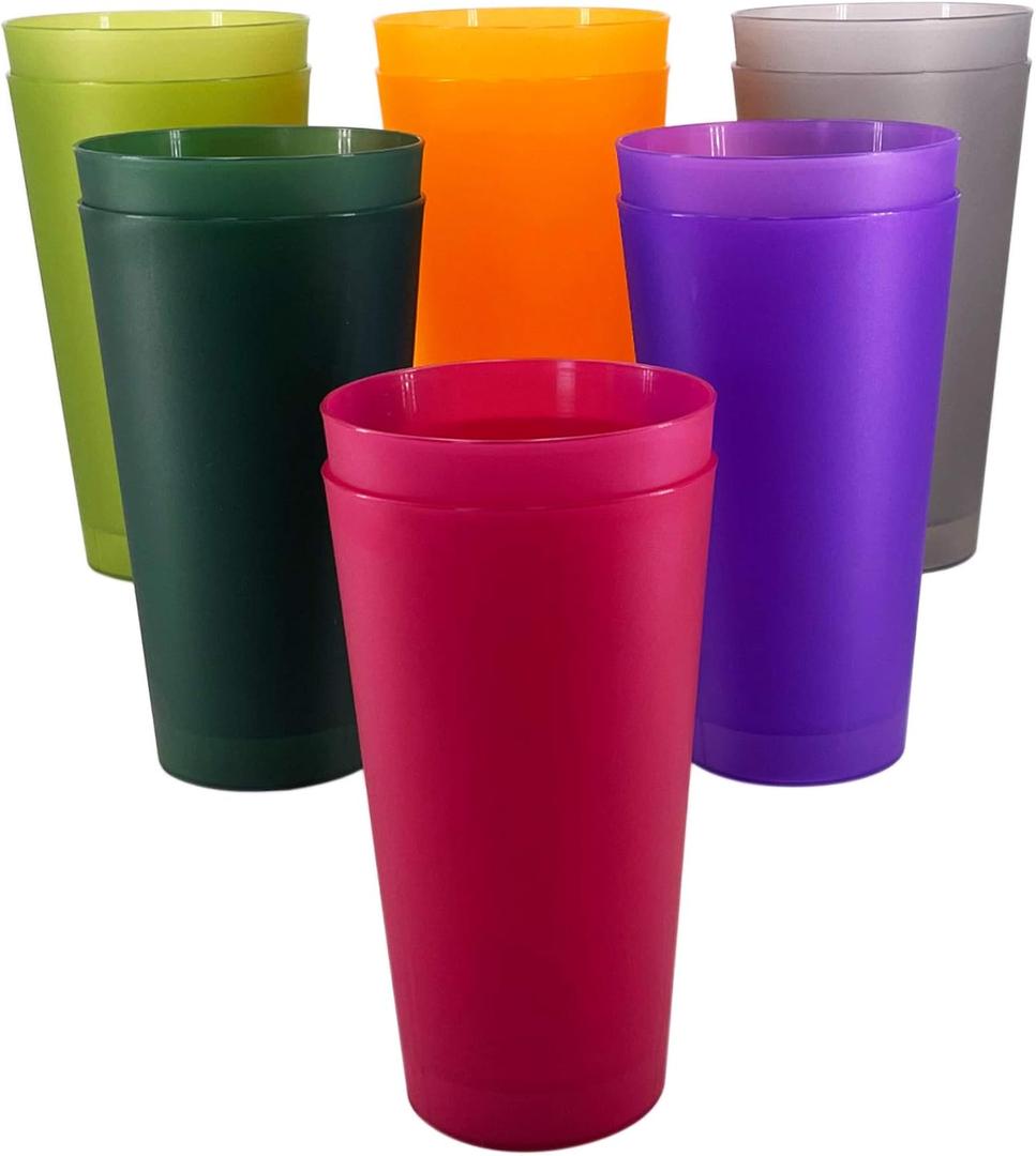 Premium 32-ounce Large Cups, Multicolor Plastic Tumblers BPA Free Set of 12 for Indoor Outdoor Use (Multicolors) Premium 32-ounce Large Cups, Multicolor Plastic Tumblers BPA Free Set of 12 for Indoor Outdoor Use (Multicolors)