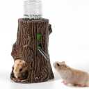Hamster Water Bottle for Glass Tank, 3-in-1 Adjustable 80ML Gerbil Water Bottle with Stand Holder, Chew Proof Ceramic Water Dispenser for Dwarf Syrian Hamster Mice Rat
