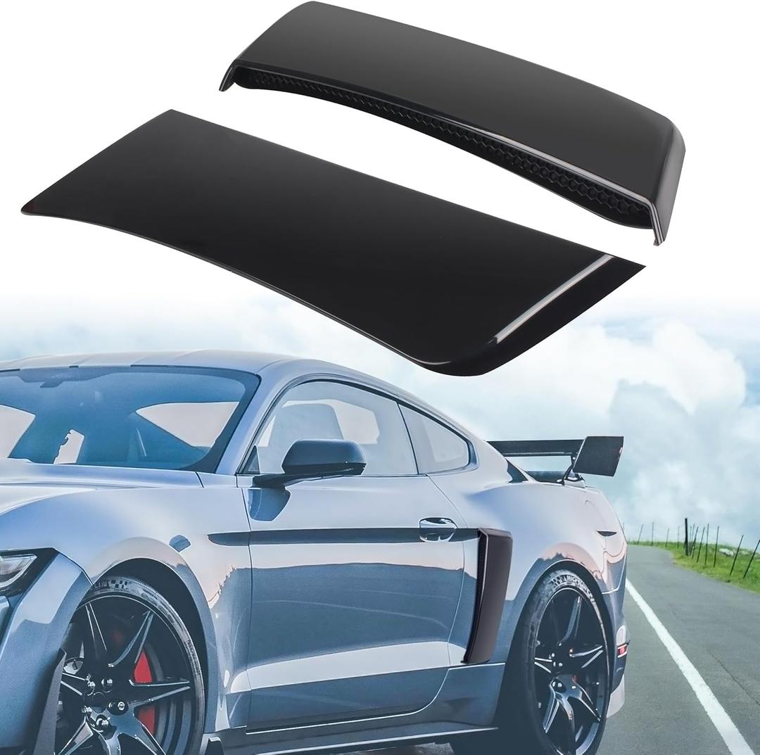 Black Rear Quarter Panel Side Scoop Compatible with Ford Mustang 2015-2023, Rear Side Fender Door Scoops Compatible with Ford Mustang 2015-2023 (2PCS)