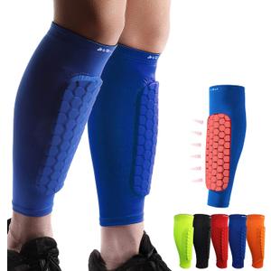 HiRui Soccer Shin Guards Shin Pads for Kids Youth Adult, Calf Compression Sleeve with Honeycomb Pads, Support for Shin Splint Baseball Boxing Kickboxing MTB, Lightweight(1PAIR) (Large, Blue) HiRui Soccer Shin Guards Shin Pads for Kids Youth Adult, Calf Compression Sleeve with Honeycomb Pads, Support for Shin Splint Baseball Boxing Kickboxing MTB, Lightweight(1PAIR) (Large, Blue)