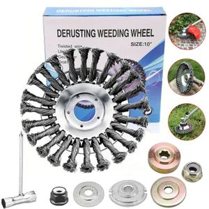 OFCOX 10" Indestructible Steel Wire Grass Trimmer Head,Weed Wacker Blade Eater, Weed Wacker Head Attachments,Weeding Disc Blade,Compatible with Stihl, Husqvarna,String Trimmers, Gardening Lawnmower