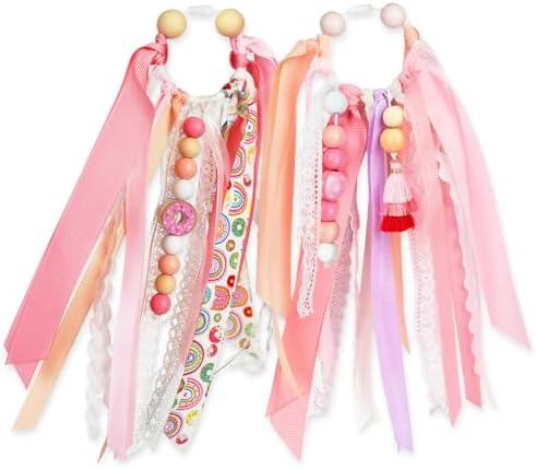 AKAIXI Bag Charm Boho Keychain Compatible With Bogg Bag Accessories, Ribbon Tassel Colorful Beaded Purse Charm For Beach Tote