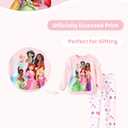 Disney Princess Girls Outfit ：Ruffle Long Sleeve Sweatshirt and Print Leggings Cute Cartoon Pullover and Pants Set for Fall Toddlers 2 Piece Girls Clothes for Back to School Gift Light Pink 5-6T