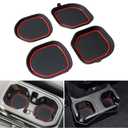 REMOCH Cup Holder Coaster for Wrangler JL JLU 2018-2025 2026 Wrangler Accessories Gladiator JT 2020-2026 Silicone Cup Inserts Interior Mats Pad (Red Trim, 4-pcs Set, for Deep Rear Cup Holders)