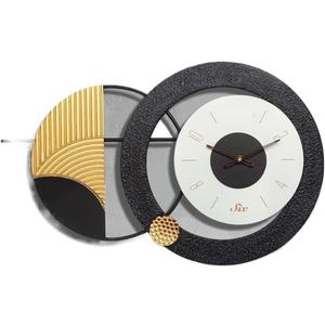 A Practical Vintage Wall Clock, an Artificial Clock, Suitable for Living Room Home Decoration Suitable for Kitchen, Living Room or Office(Black Gold Rhythm)