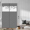 WochiTV Magnetic Thermal Insulated Door Curtain Fits Door Size 46" x 82", Durable Waterproof Cloth, Polyester Fiber Filling, Weatherproof, Windproof, Reduce Noise, Visible Panels, Gray