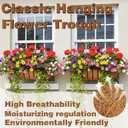 4 Pcs 24 Railing Planter Window Box Deck Railing Planter Boxes with Coco Liner English Horse Trough Planter Metal Wall-Mounted Planters Basket for Outdoor Balcony Porch Fence Patio Rail