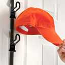 Perfect Curve Cap Rack | Over-The-Door Hat Organizer | Nine hooks holds 9-18 Caps | Baseball Cap Rack for Door | 1 Strap | Black