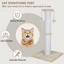 Cat Scratching Post 34 Inches Heavy Duty and Thicker Cat Scratching Post Sisal Rope with Hanging Ball and Mice Scratching Post for Indoor Cats and Adult(Beige)
