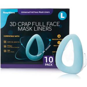 CPAP Mask Liners, 3D Mask Cushion Cover, Reduce Air Leak, Compatible with Airfit F20/F10, F&P Simplus & Vitera, Philips Full Face Masks CPAP Supplies Accessories, Size L 10PCS (Cushions NOT Included)