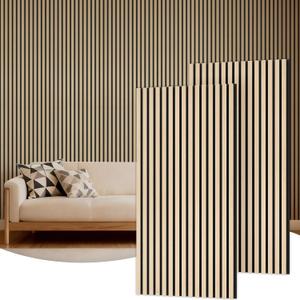 TONOR Wood Wall Panels for Wall, 2 Pack 47.2" x 23.6"/ 120 x60cm(15.5ft) Acoustic Wall Panels, Wood Slat Acoustic Panels for Noise Cancelling and Decoration, Living Room, Bedroom, Office, Oak