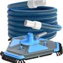 UIRWAY Upgrade Pool Vacuum Head with Side Brush & 360 Swivel Cuff, Heavy Duty Manual Kink-Resistant 1-1/2" x 30 Ft Vacuum Hoses, Weighted Triangular Shape for Inground & Above Ground Pool(No Pole)