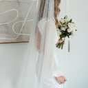 Pearls Wedding Bridal Veil With Metal Comb for Women 1 Tier