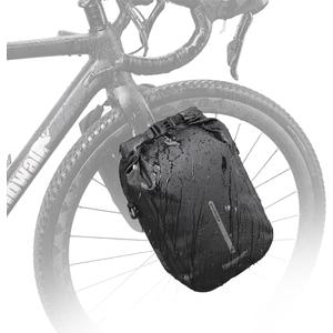 Rhinowalk Bike Front Fork Bag Waterproof Bike Pannier Bag Saddle Bag Shoulder Bag 6L for E-Scooter Mountain Bike Accessories (Black)