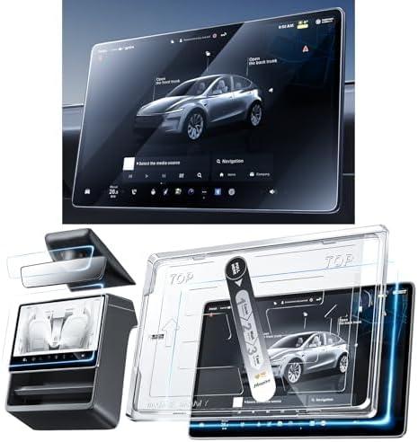 Nmoiss 3 in 1 15.4 New Model Y Juniper & Model 3 Highland Screen Protector Matte 3 Psc Protector Center Display + Rear Touchscreen + Rearview Mirror Model Y (2025-2026) Model 3 (2024-2026)
