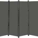 MAYOLIAH 6 Panel Folding Privacy Screen 9ft Wide, 6ft Tall Partition Room Divider Portable Office Walls Dividers Room Separator, Grey