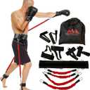 Boxing Resistance Bands for MMA Martial Arts Resistance Training at Home for Punches/Kicks, 150lbs Exercise Bands Full Body Fitness Workout to Enhance Explosive Power/Speed/Agility (Red Color)