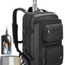 RoyalAnt Travel Rolling Backpack with Wheels, 50L Carry On Luggage with 2 Packing Cubes, TSA Lock Water-Resistant 17 inch Laptop Backpack for Men Women, Work, Airline Approved