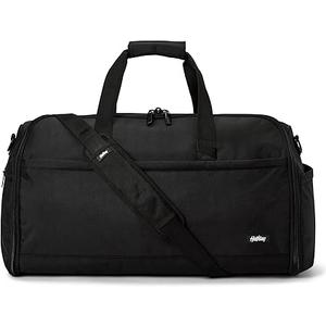 Halfday Convertible 2-in-1 Premium Garment Duffel Weekender Bag 45L: Wrinkle-Free Travel (Hanging Suit Compartment, Shoe Pockets, Trolley Sleeve), Balistic Nylon Carry-on, Jet