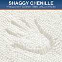 Smiry Luxury Chenille Toilet Rugs U-Shaped 24x20, Soft Absorbent Non-Slip Contour Bathroom Rugs for Toilet, Machine Washable Contoured Bath Mats, Ivory
